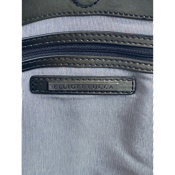 Elliot Lucca Women’s Black Shoulder Bag Braided Handles Magnetic Closure Sz M - Picture 10 of 14